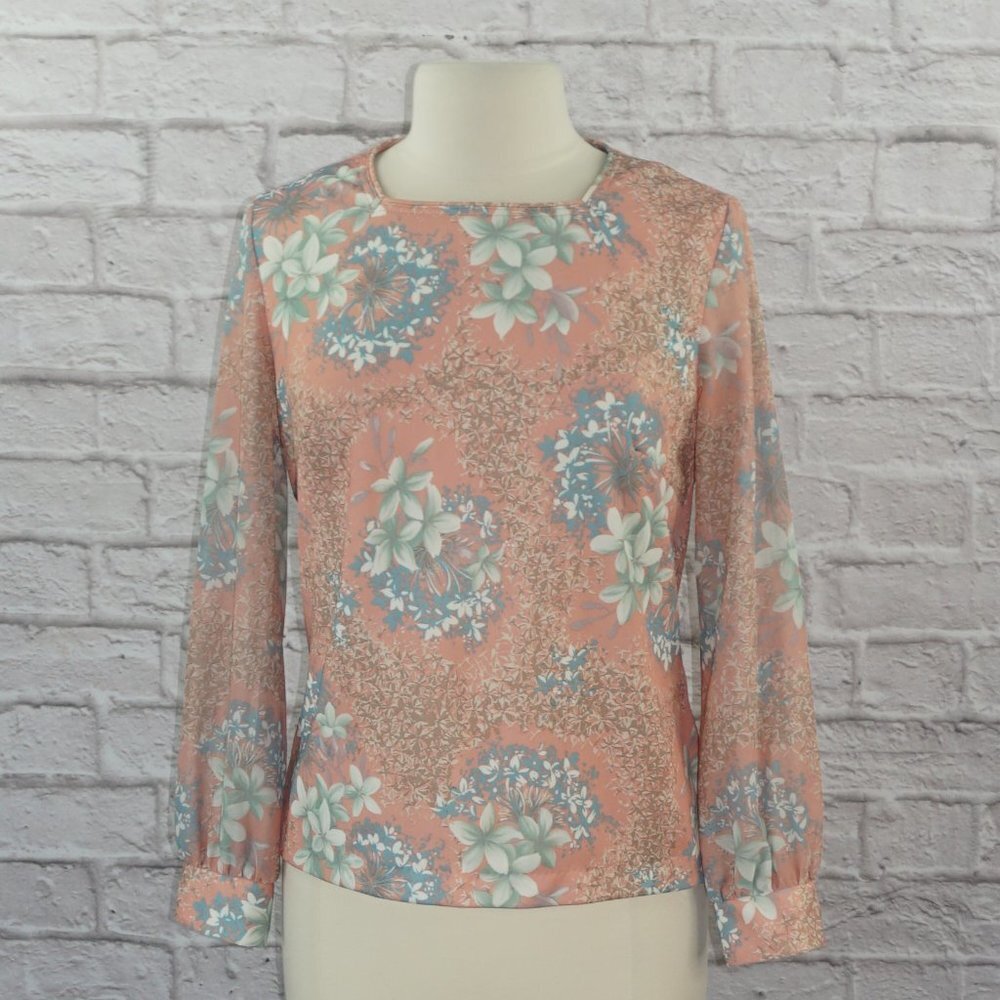 Vintage 60s Floral Blouse Top